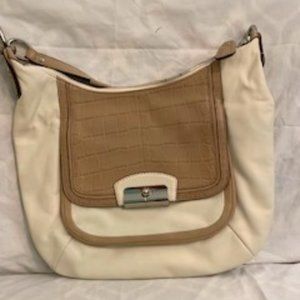 💥 COACH IVORY CREAM BEIGE GENUINE LEATHER TOTE SHOULDER BAG PURSE HANDBAG